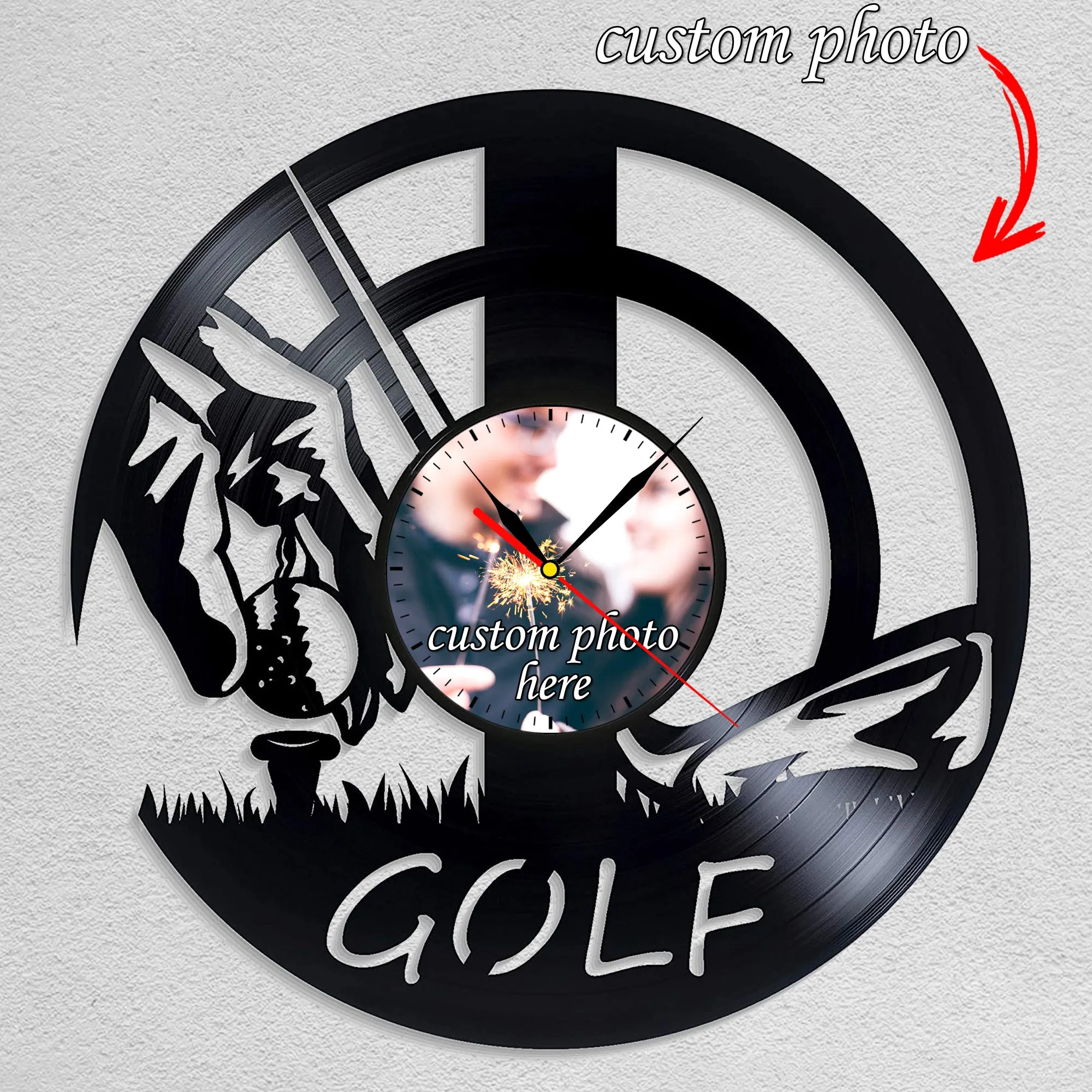 Gift for Golf Lover Men Personalized Photo Clock