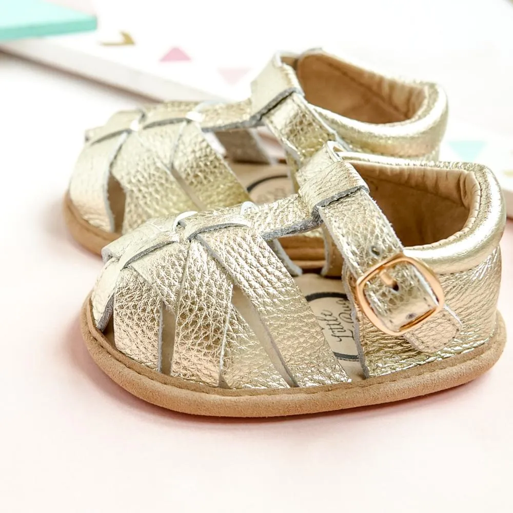 Gold Closed Toe Sandal