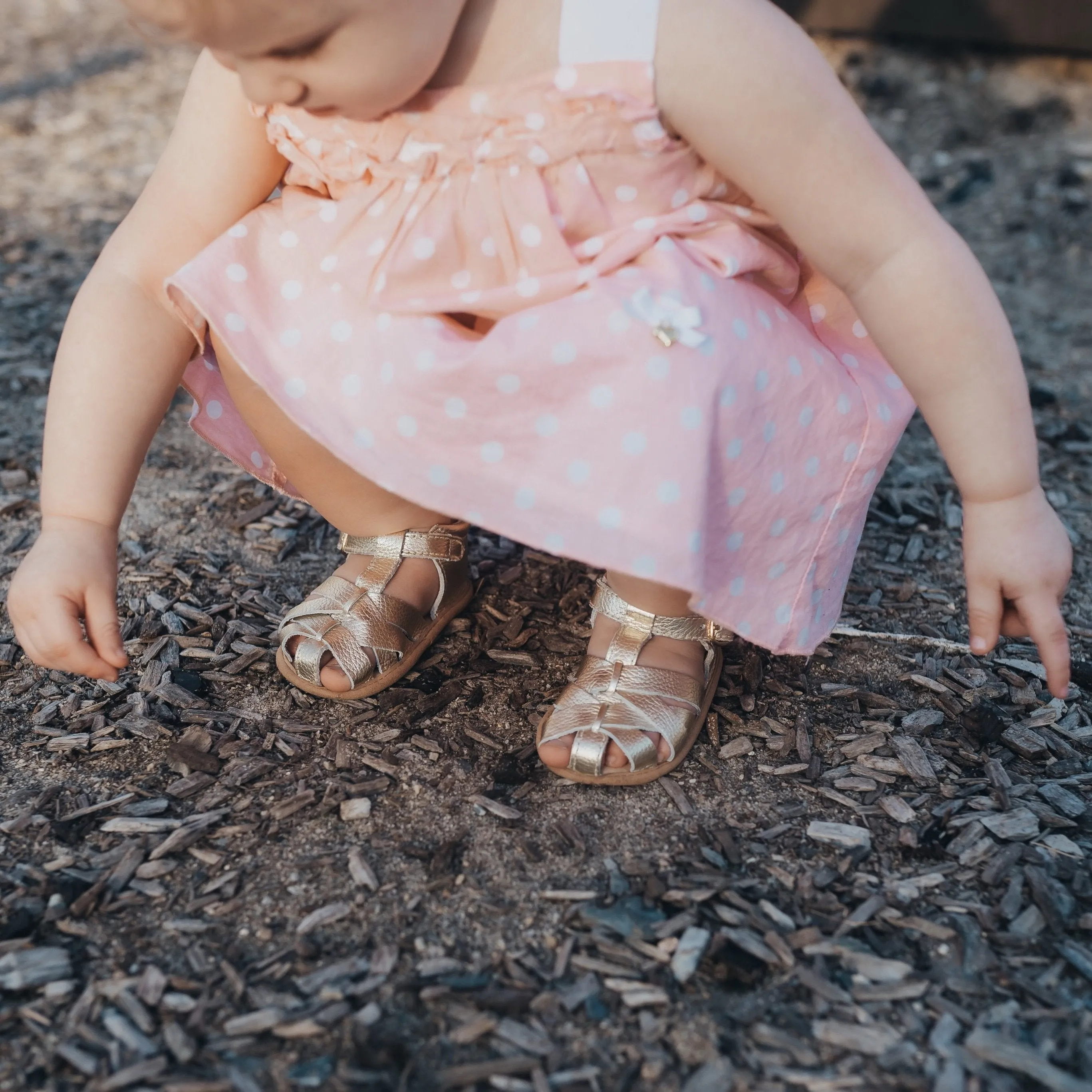 Gold Closed Toe Sandal