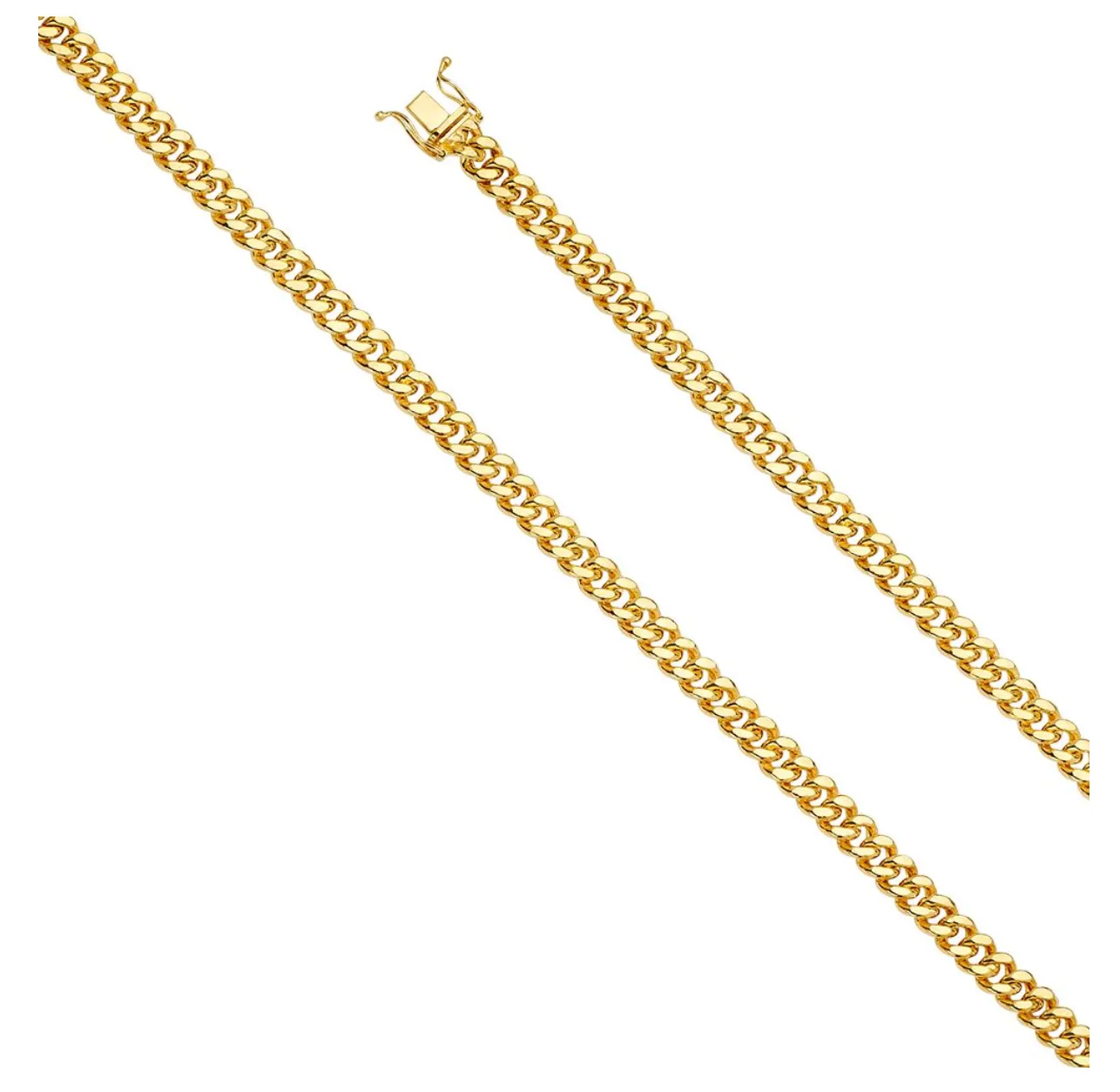 Gold Hollow Miami Cuban Chain With 5.7mm Width Model-0541