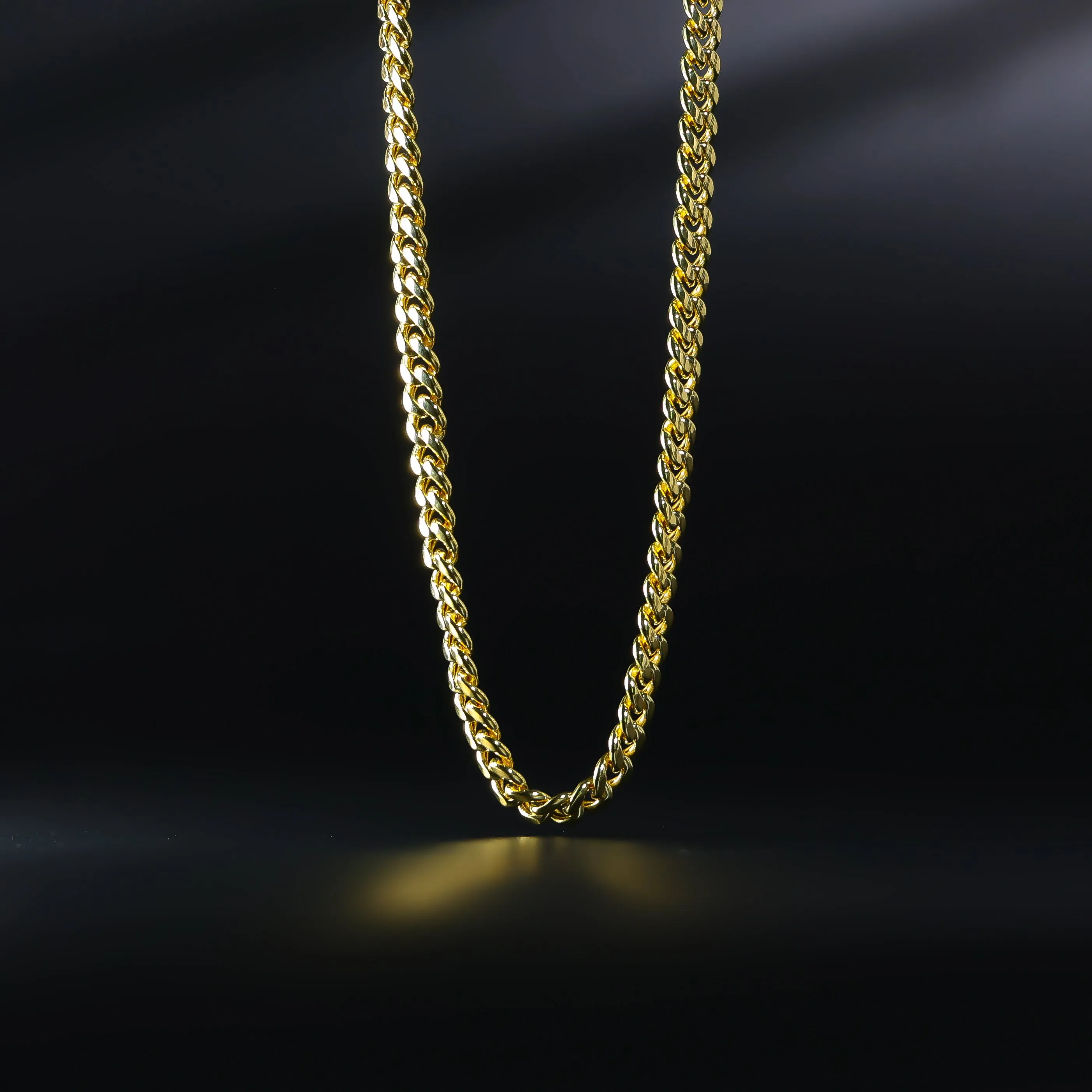 Gold Hollow Miami Cuban Chain With 5.7mm Width Model-0541