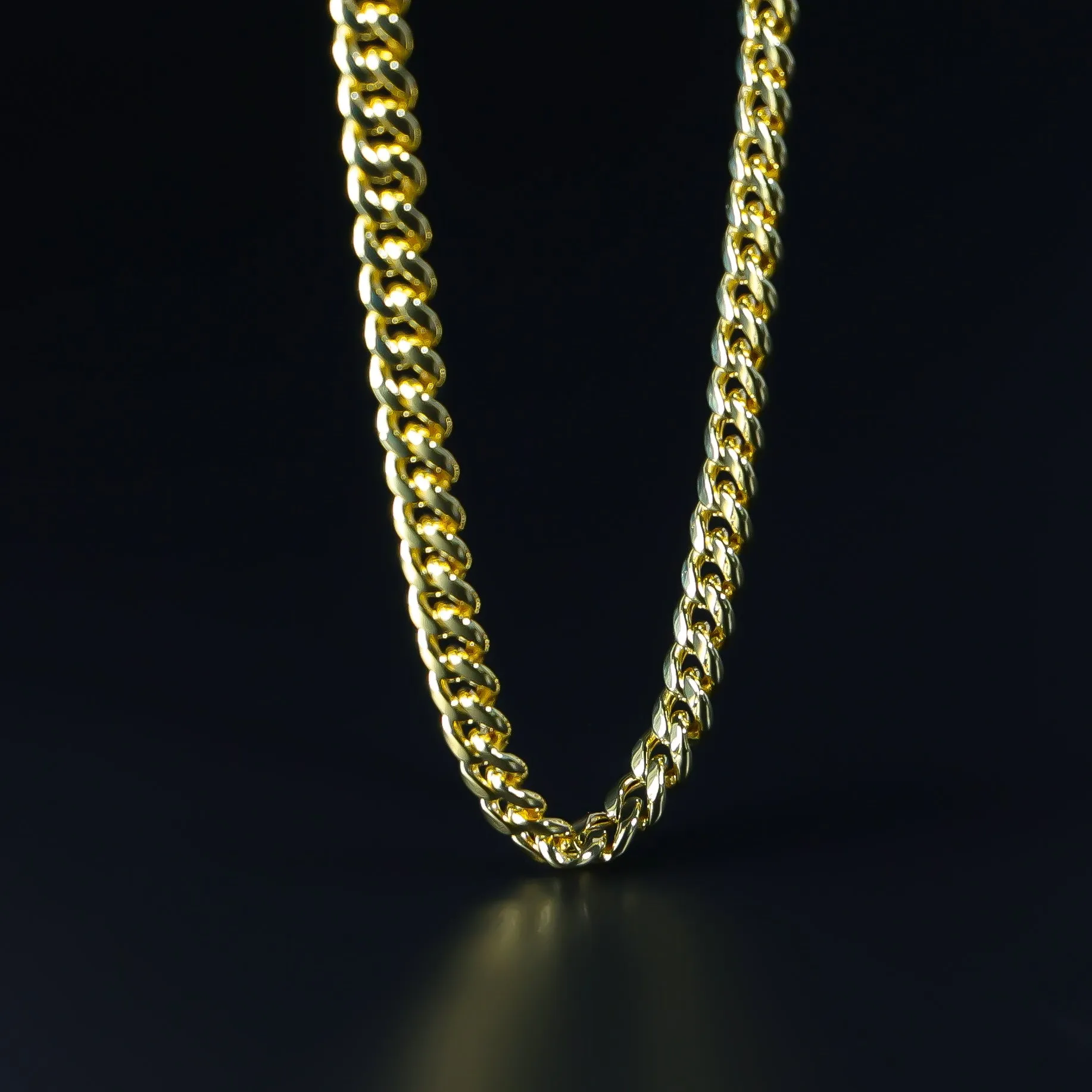 Gold Hollow Miami Cuban Chain With 5.7mm Width Model-0541