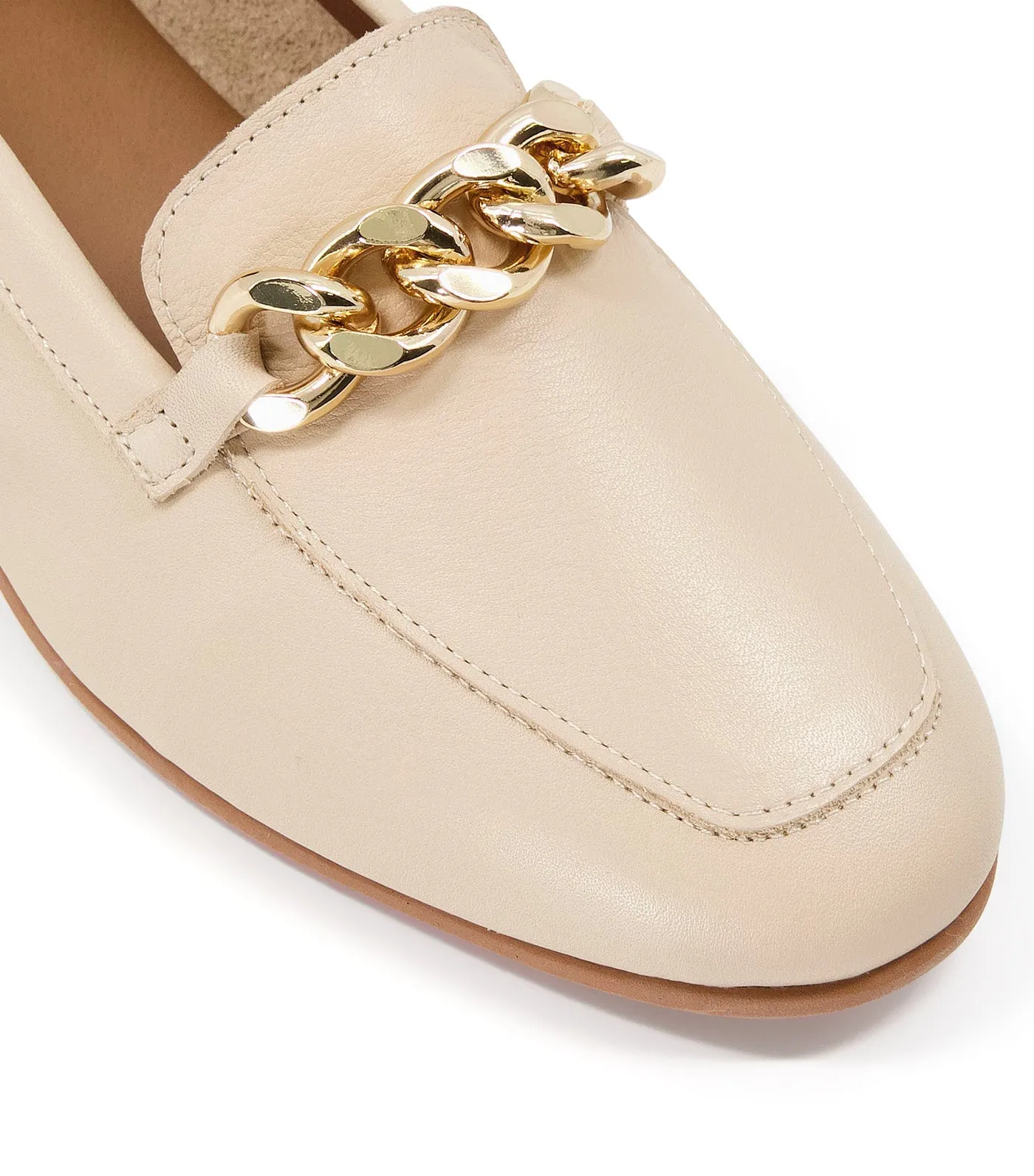 Goldsmith Chain Trim Loafers Ecru