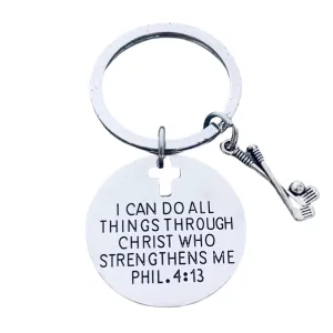 Golf I Can Do All Things Through Christ Who Strengthens Me Phil. 4:13 Charm Keychain