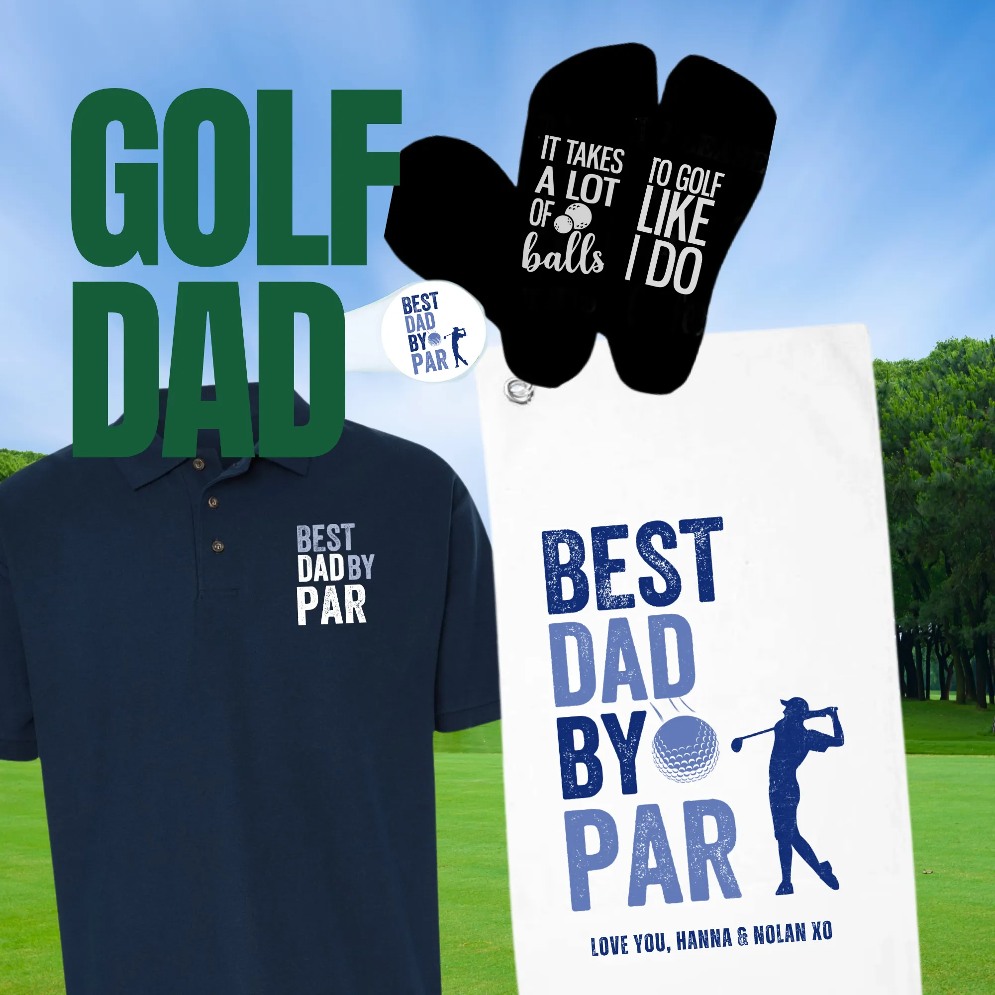 Golf Towel | Best Dad by Par | Design your own golf towel