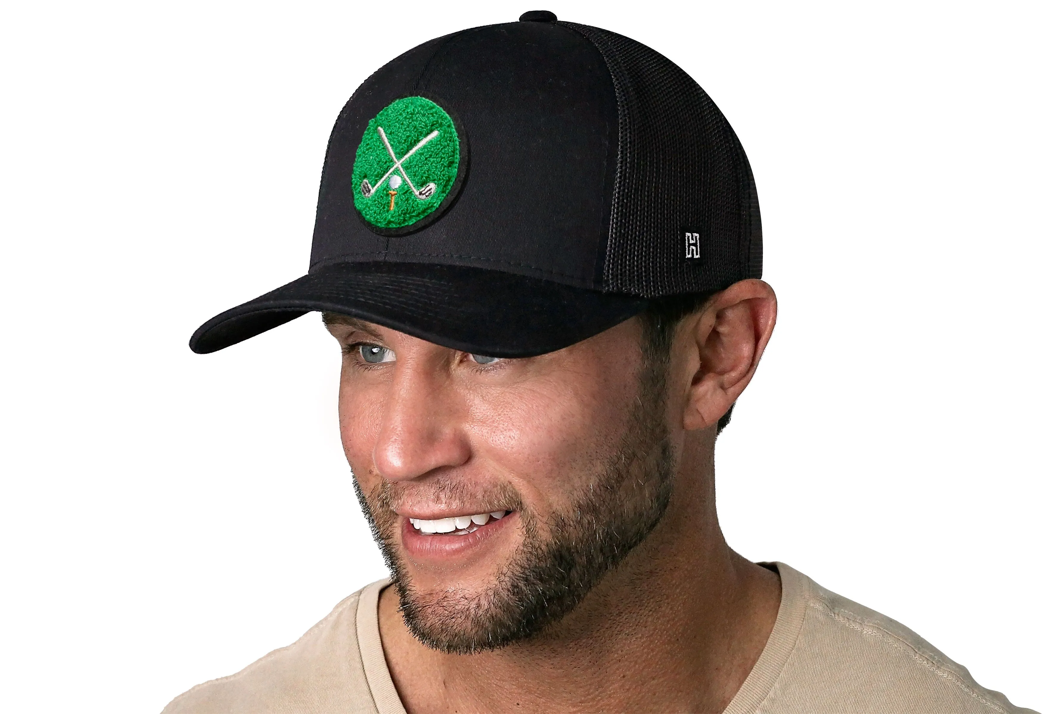 Golf Trucker Hat  |  Black Golf-X Snapback