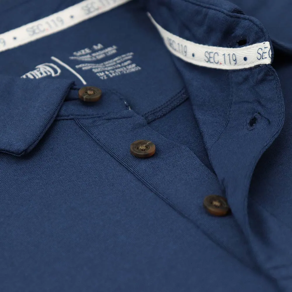 Grateful Dead | Long Sleeve Dry Fit Polo | Navy Dancing Bear