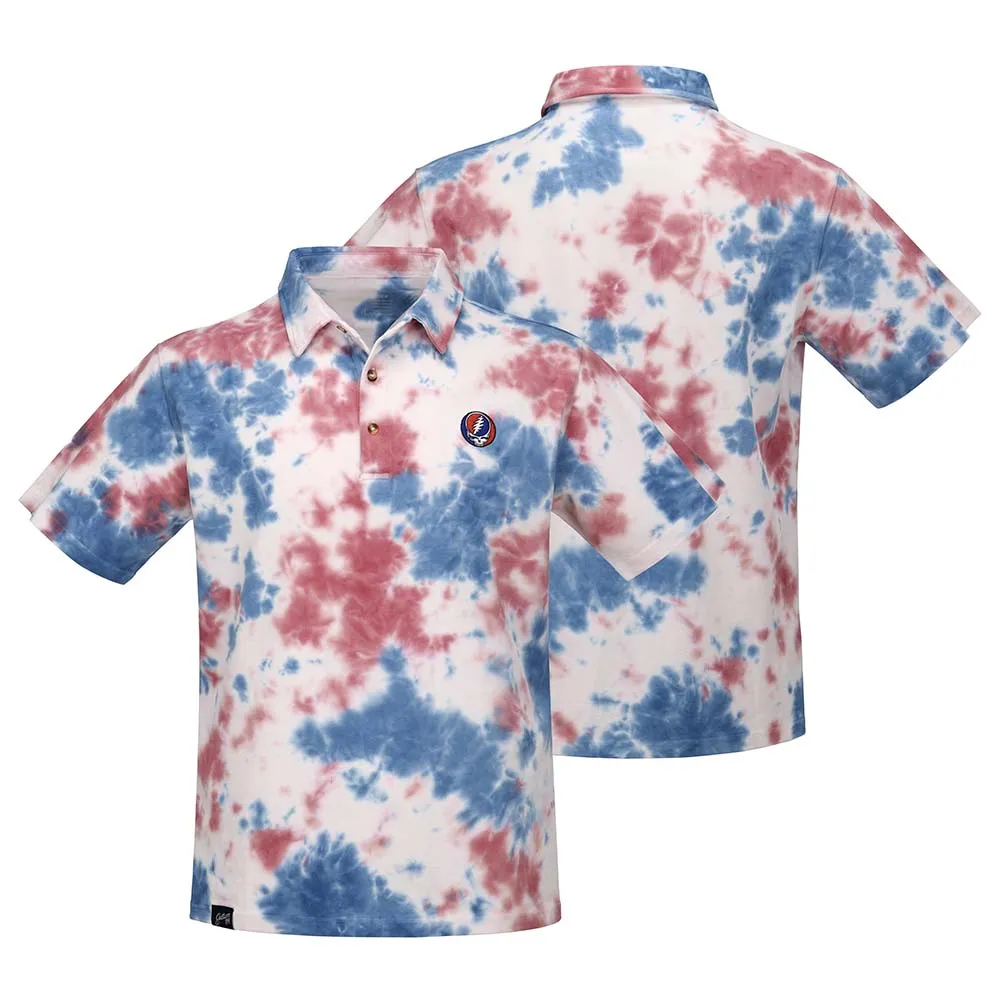 Grateful Dead | Pique Polo | Red White and Blue Stealie