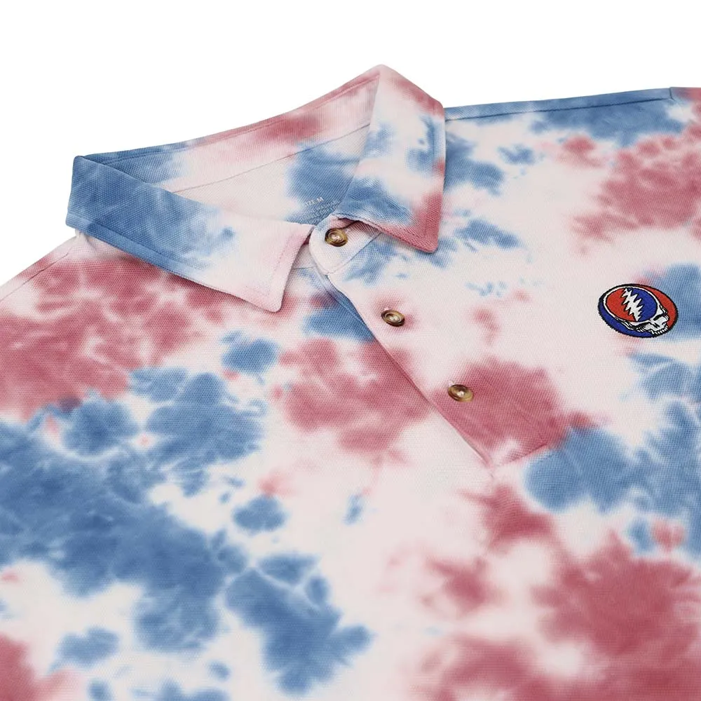 Grateful Dead | Pique Polo | Red White and Blue Stealie