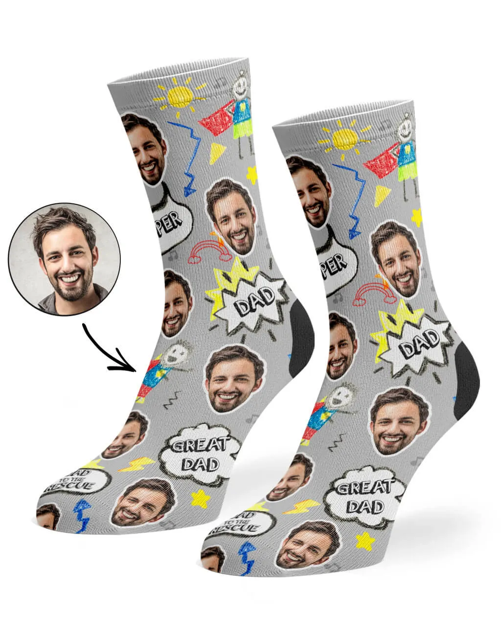 Great Dad Face Socks