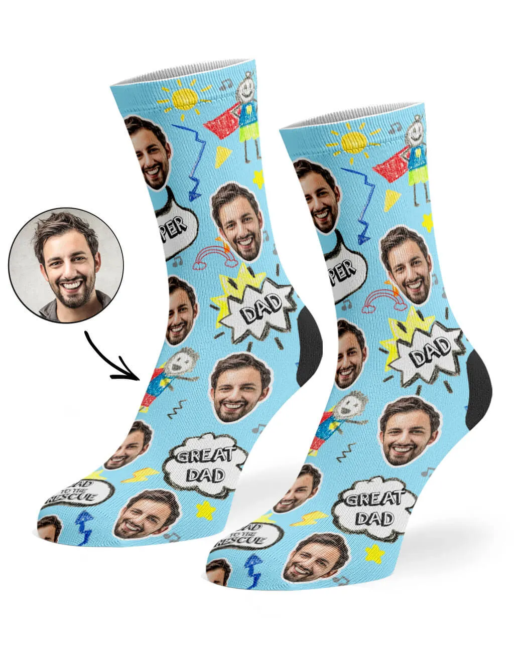 Great Dad Face Socks