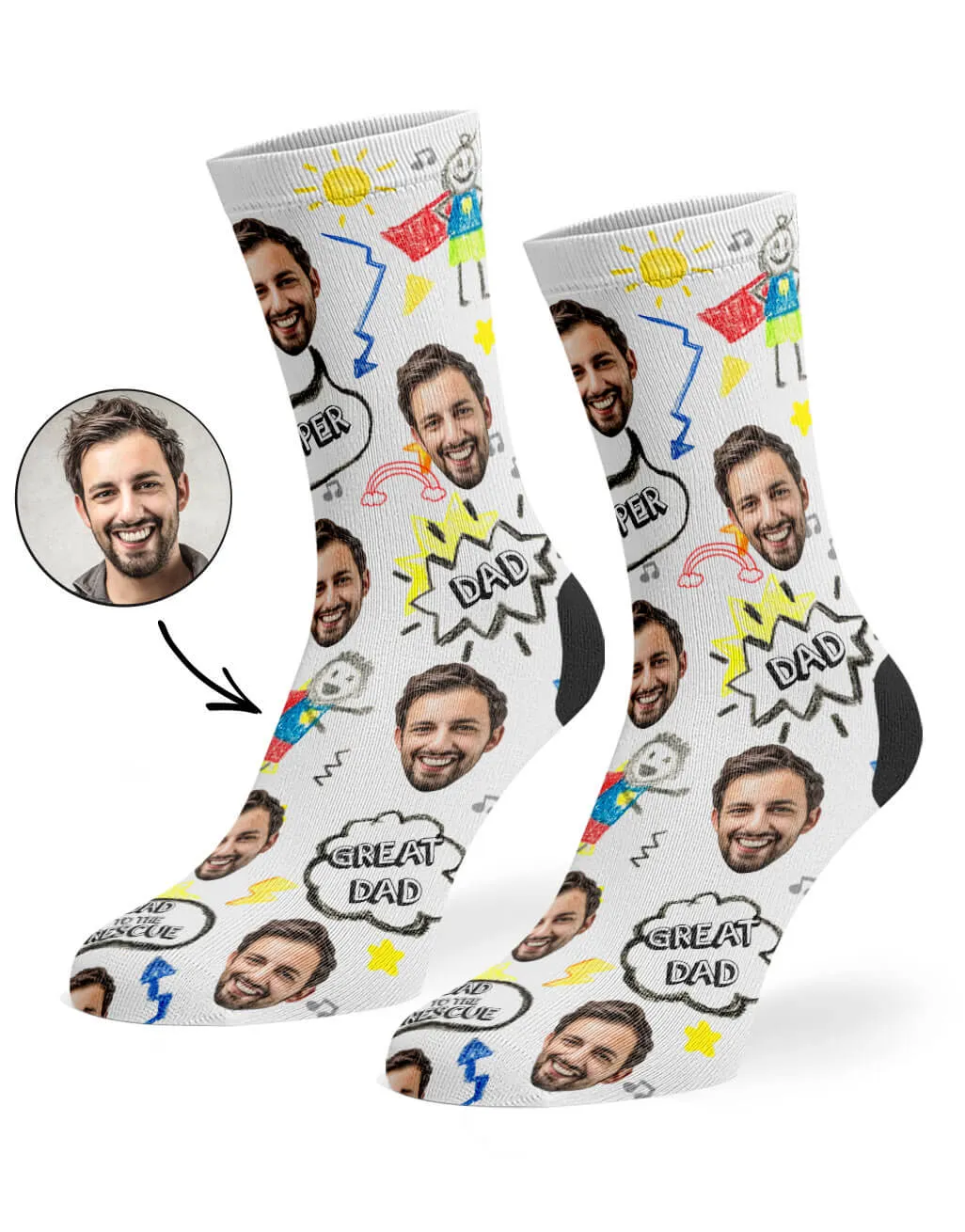 Great Dad Face Socks