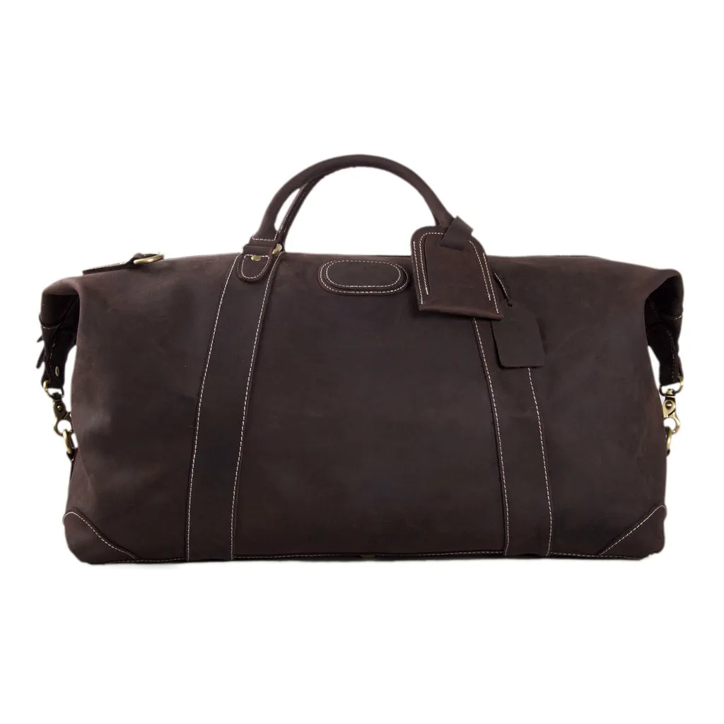 Handmade Full Grain Leather Travel Bag Duffle Bag Luggage Bag Weekender Bag Holdall DZ07