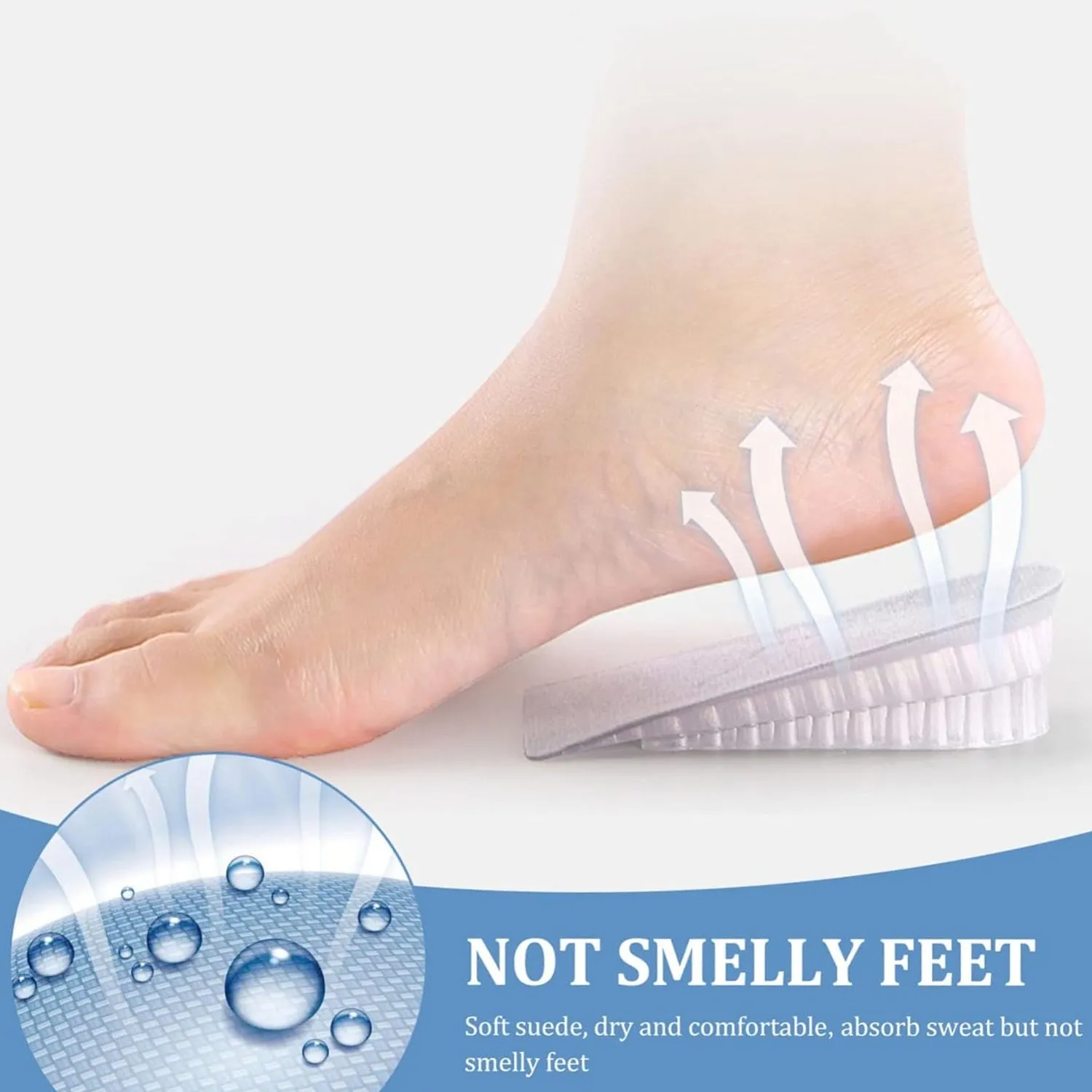 Height Increase Silicone Insoles Heel (1 Pair / 4 Layer)