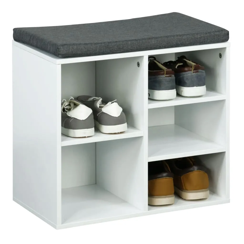 HI Shoe Rack with Cushion 51.5x29x48 cm White