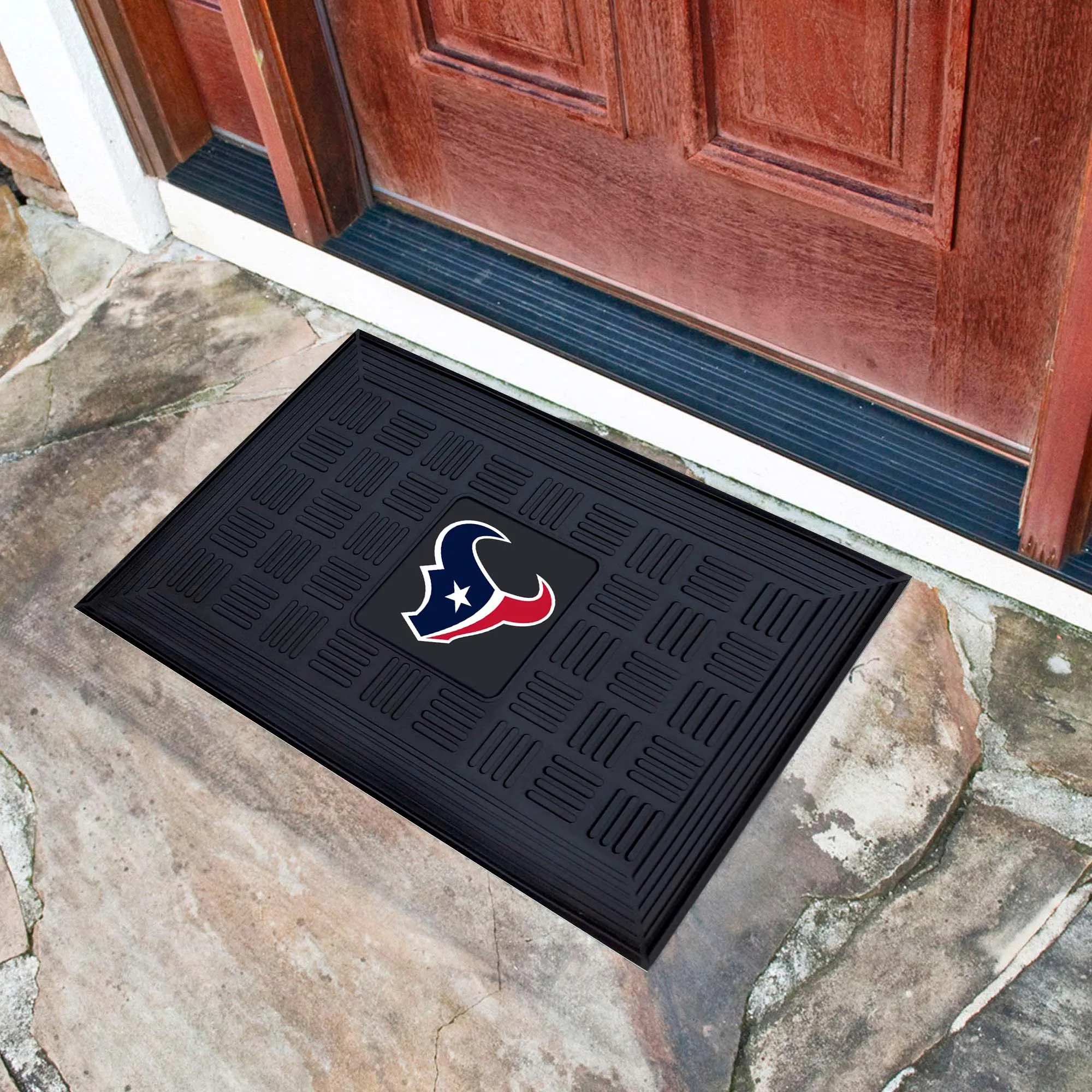 Houston Texans Heavy Duty Vinyl Medallion Door Mat - 19.5in. x 31in.