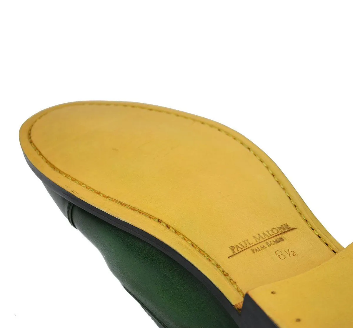 HUDSON Cap-toe in Smoke Pine Green, Full Leather by Paul Malone