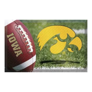 Iowa Hawkeyes Rubber Scraper Door Mat