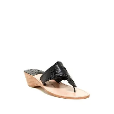 Jack Rogers Palm Beach Mid Wedge BLACK PATENT