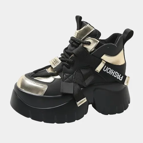 Joskaa 2024 New Warm Fur Black Platform Sneakers