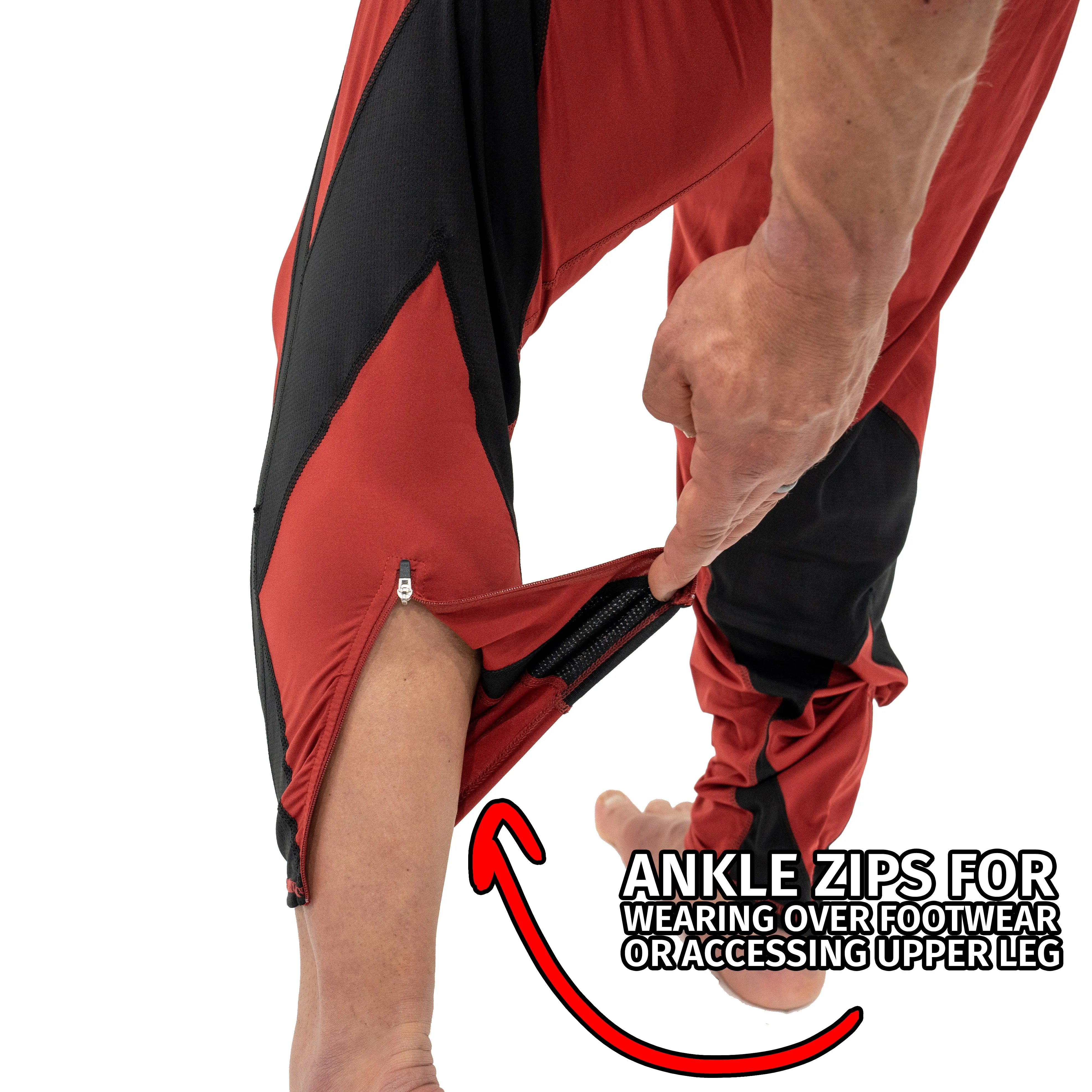 Jujimufu Stretchy Pants (Classic Style) - Red w/ Black Accent