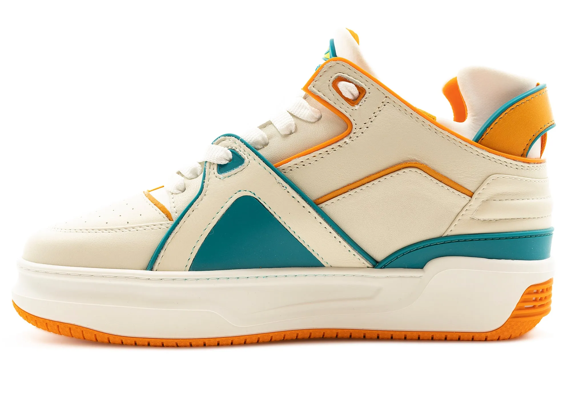 Just Don Courtside Tennis Mid WOT 'White Orange Teal'