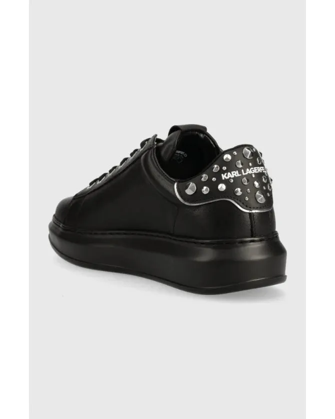 KARL LAGERFELD KAPRI MENS RIVET KOUNTER SNEAKERS IN BLACK