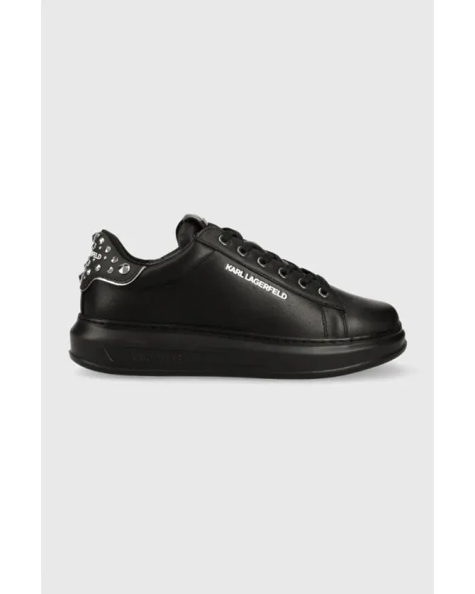 KARL LAGERFELD KAPRI MENS RIVET KOUNTER SNEAKERS IN BLACK