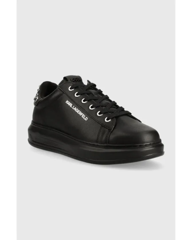 KARL LAGERFELD KAPRI MENS RIVET KOUNTER SNEAKERS IN BLACK