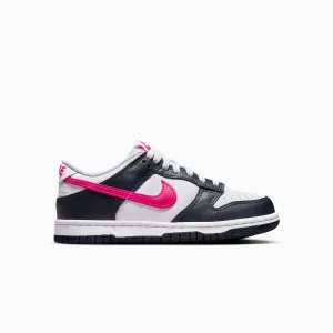 Kid's Dunk Low "Dark Obsidian Fierce Pink" Grade School