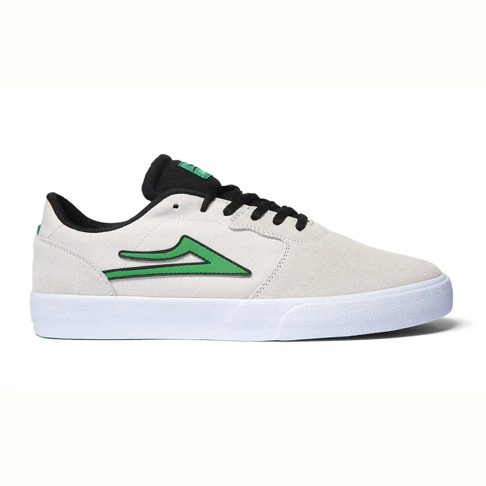 Lakai Cardiff White Black Suede Skate Shoes