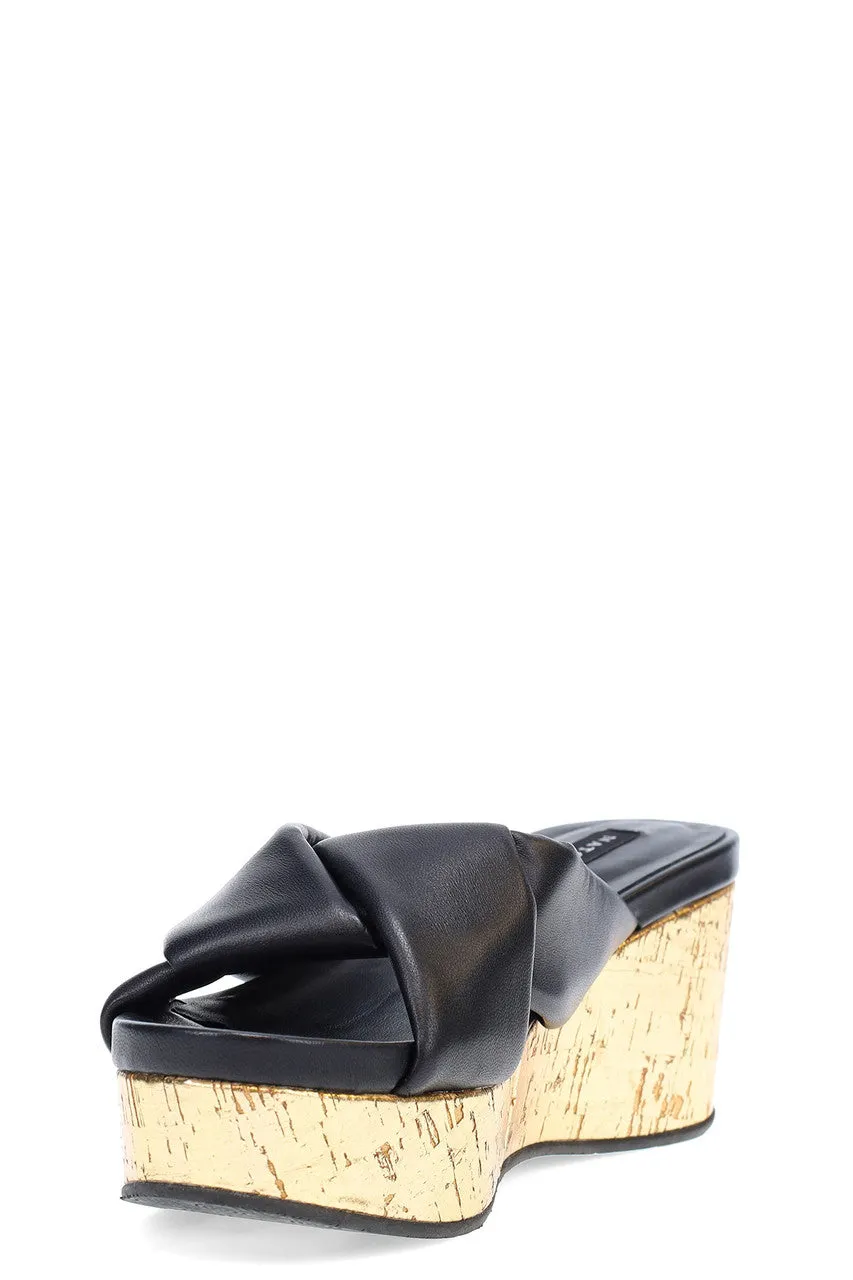 Lanna Nappa Leather Platform Thong Sandals