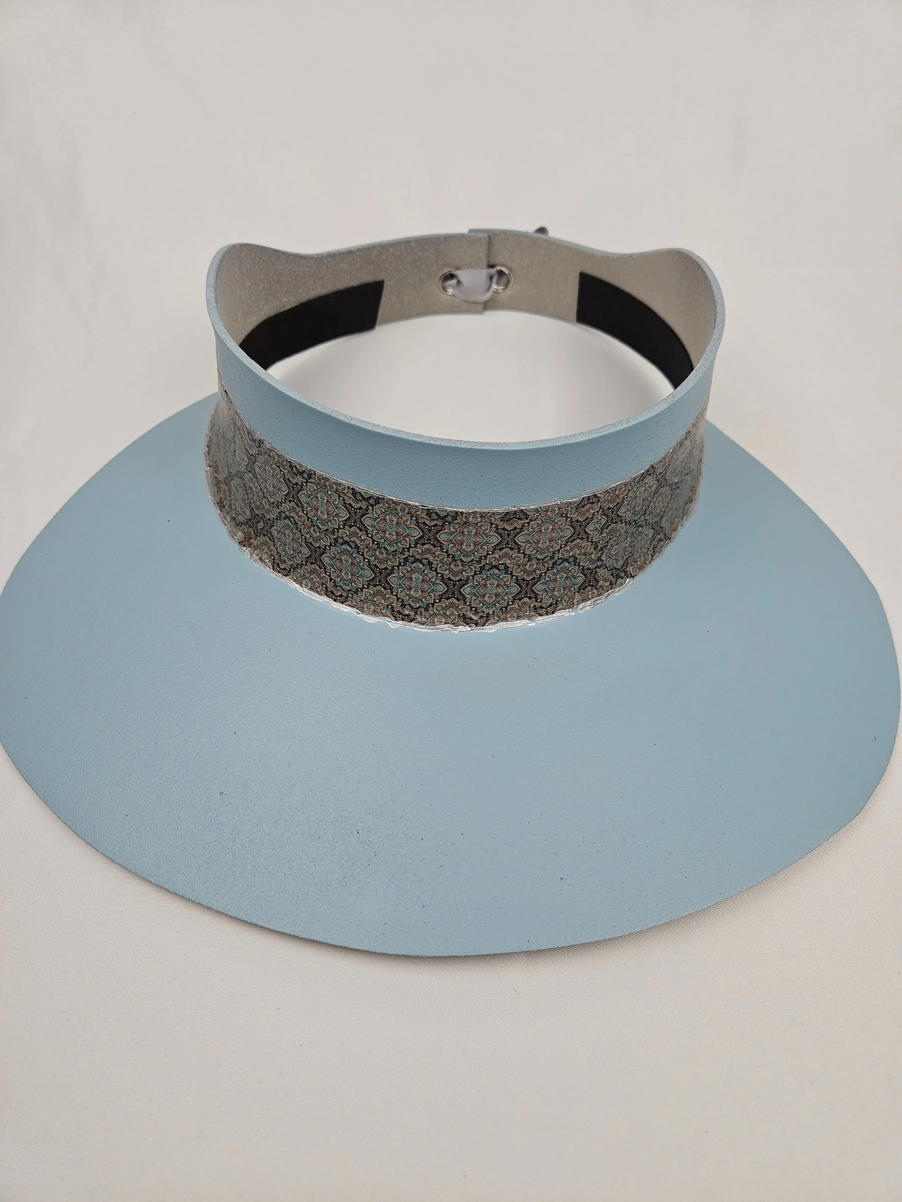 Light Blue "LadyEVA" Visor Hat with Wide Graphic Band