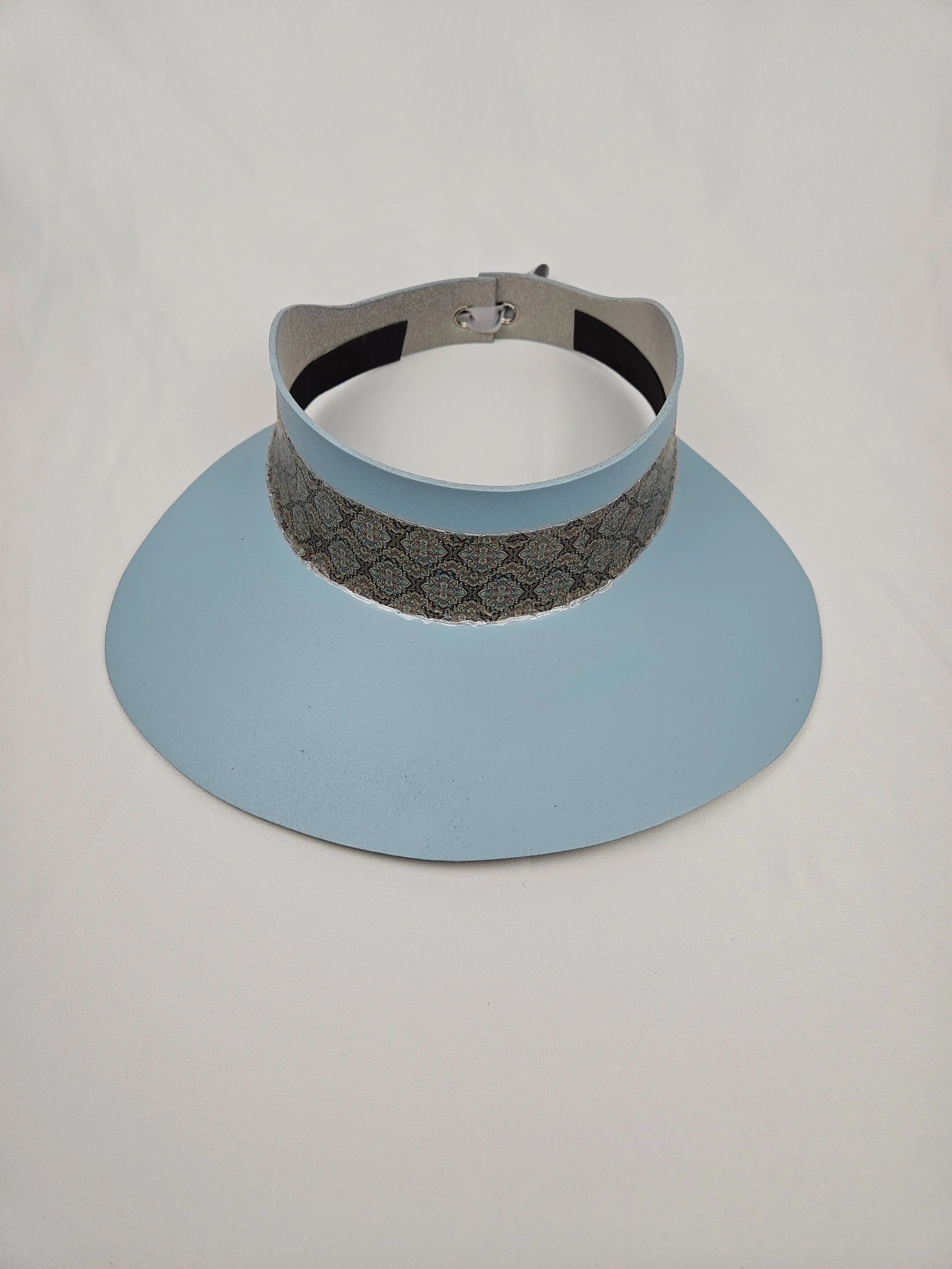 Light Blue "LadyEVA" Visor Hat with Wide Graphic Band