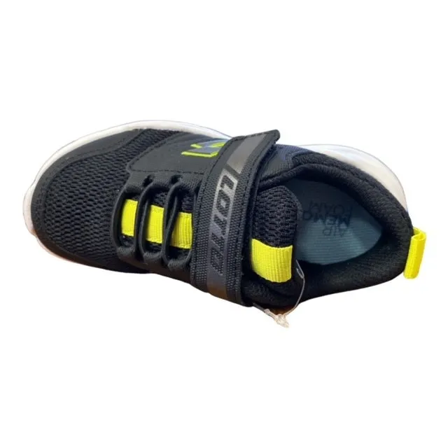 Lotto scarpa da ginnastica da bambino laccio elastico e strappo Spacelite 217500 1JS nero-grigio