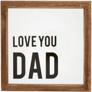 Love You Dad 5" x 5" Wood Framed Glass Plaques