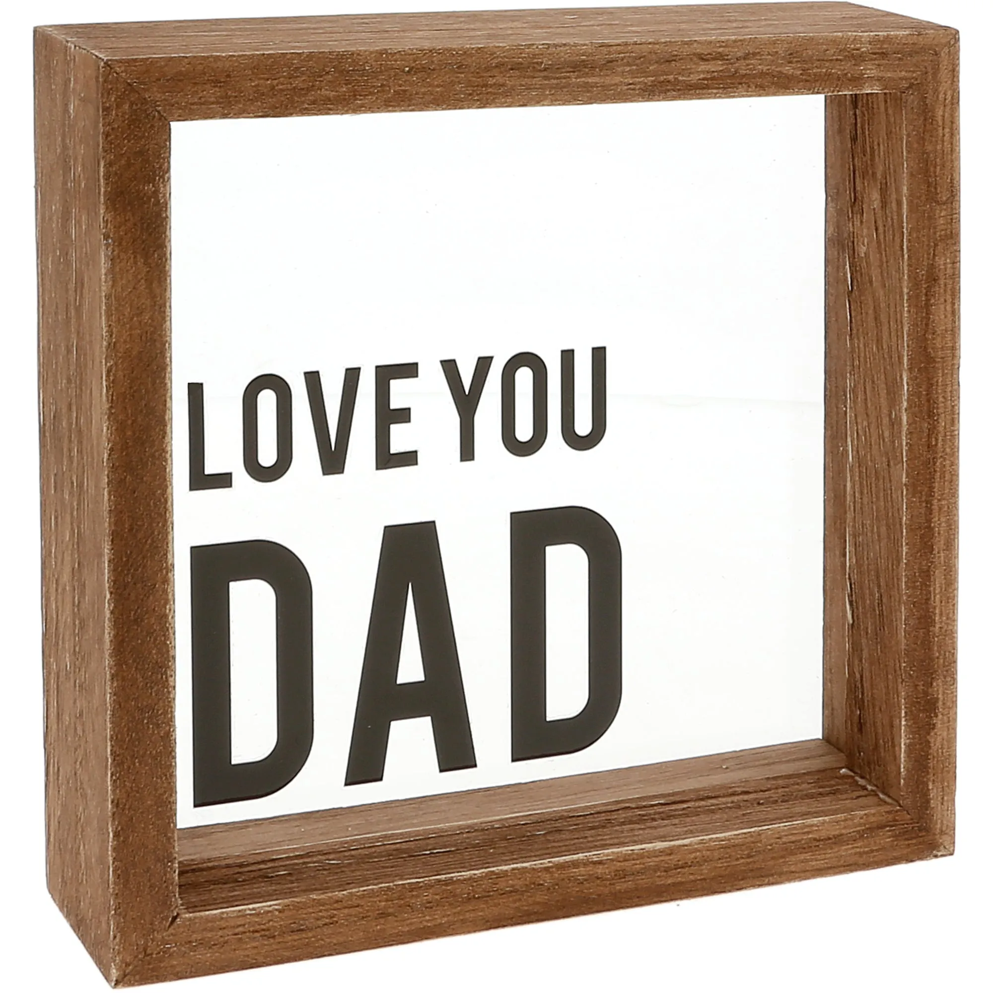 Love You Dad 5" x 5" Wood Framed Glass Plaques