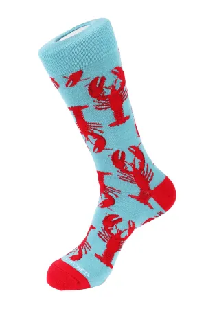 Maine Lobster (Light Blue) Men's Crew Socks