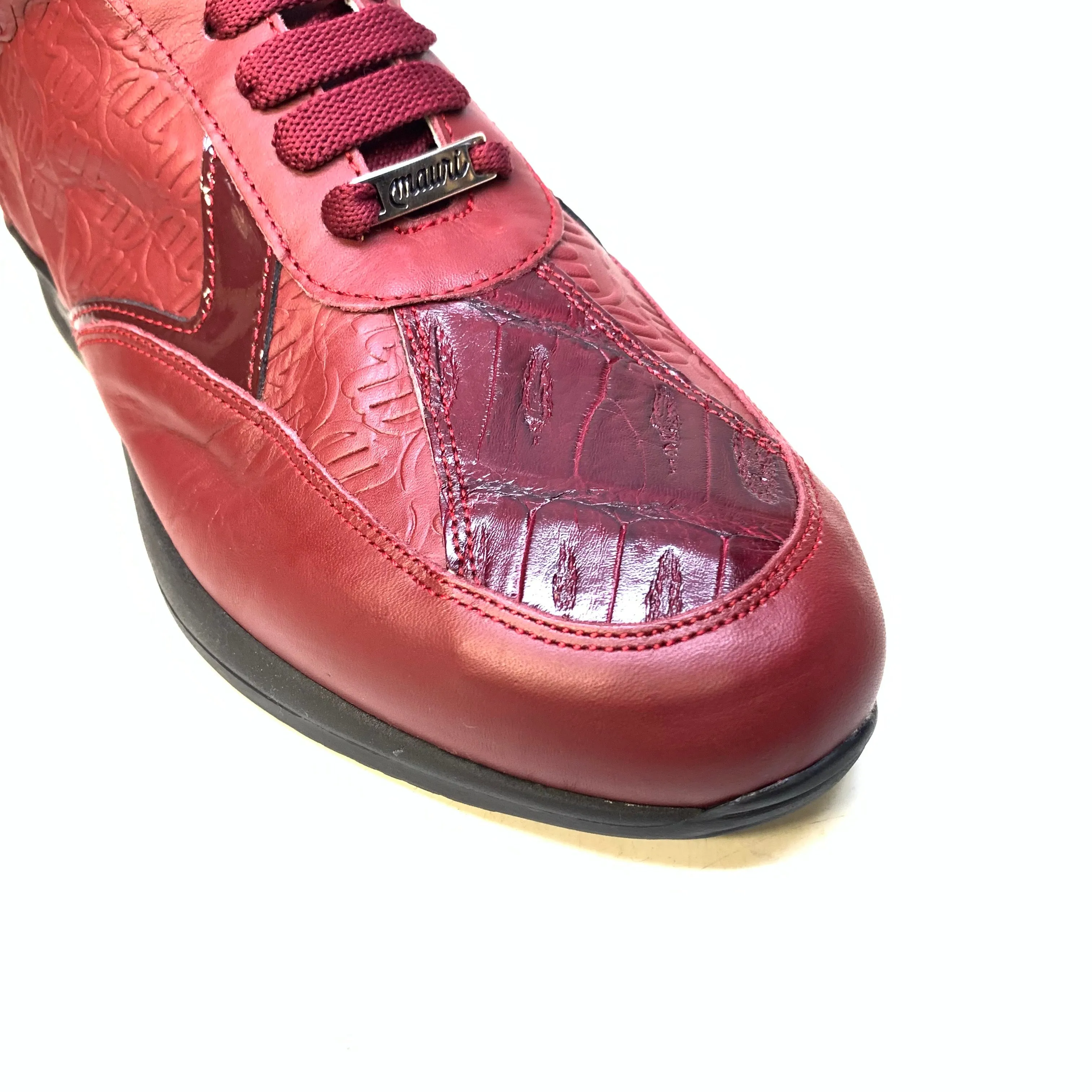 Mauri M770 Wine Burgundy Crocodile Sneakers