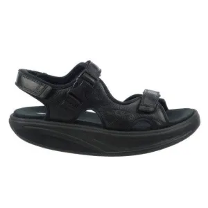 MBT Kisumu 3S Mens Black Leather Arch Support Touch Fastening Sandals