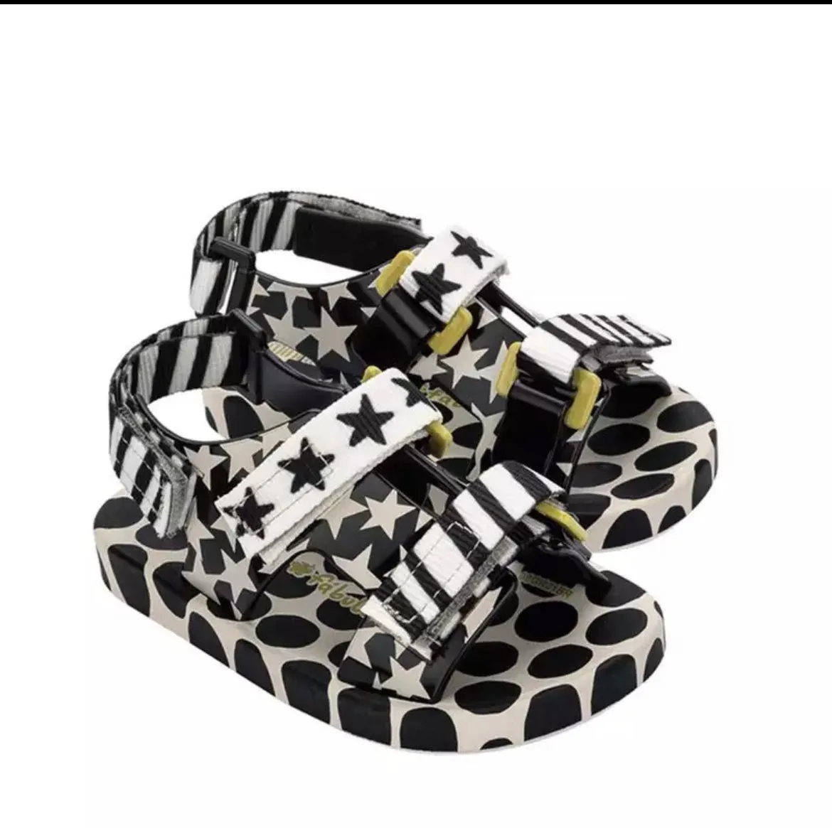 Melissa Looks- Monochrome Velcro & Jelly Sandal