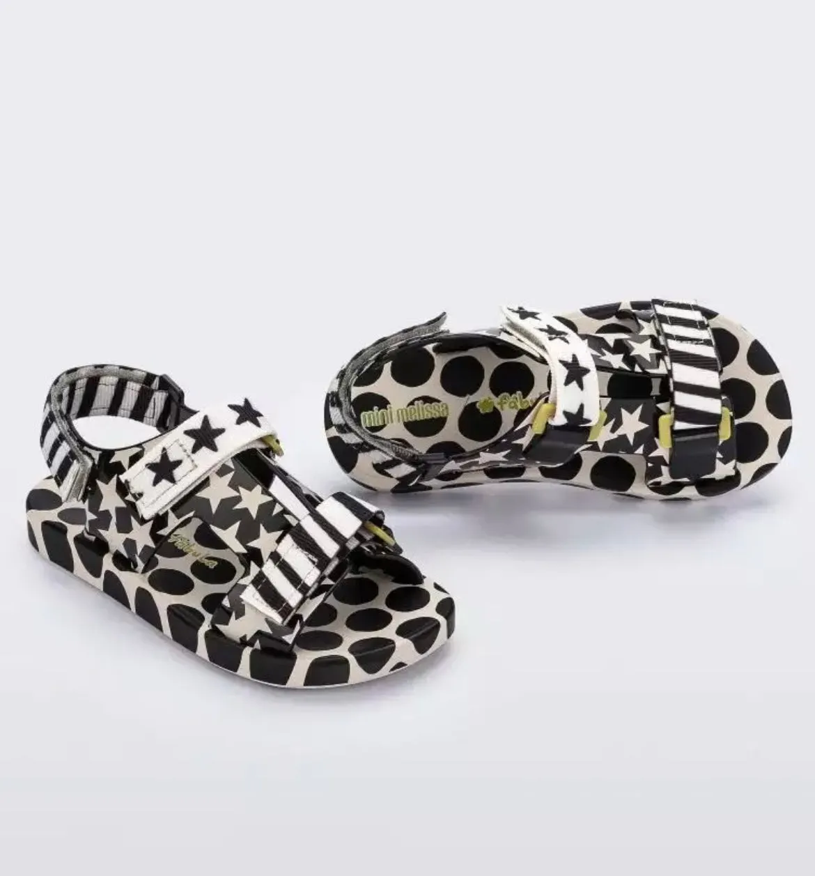 Melissa Looks- Monochrome Velcro & Jelly Sandal