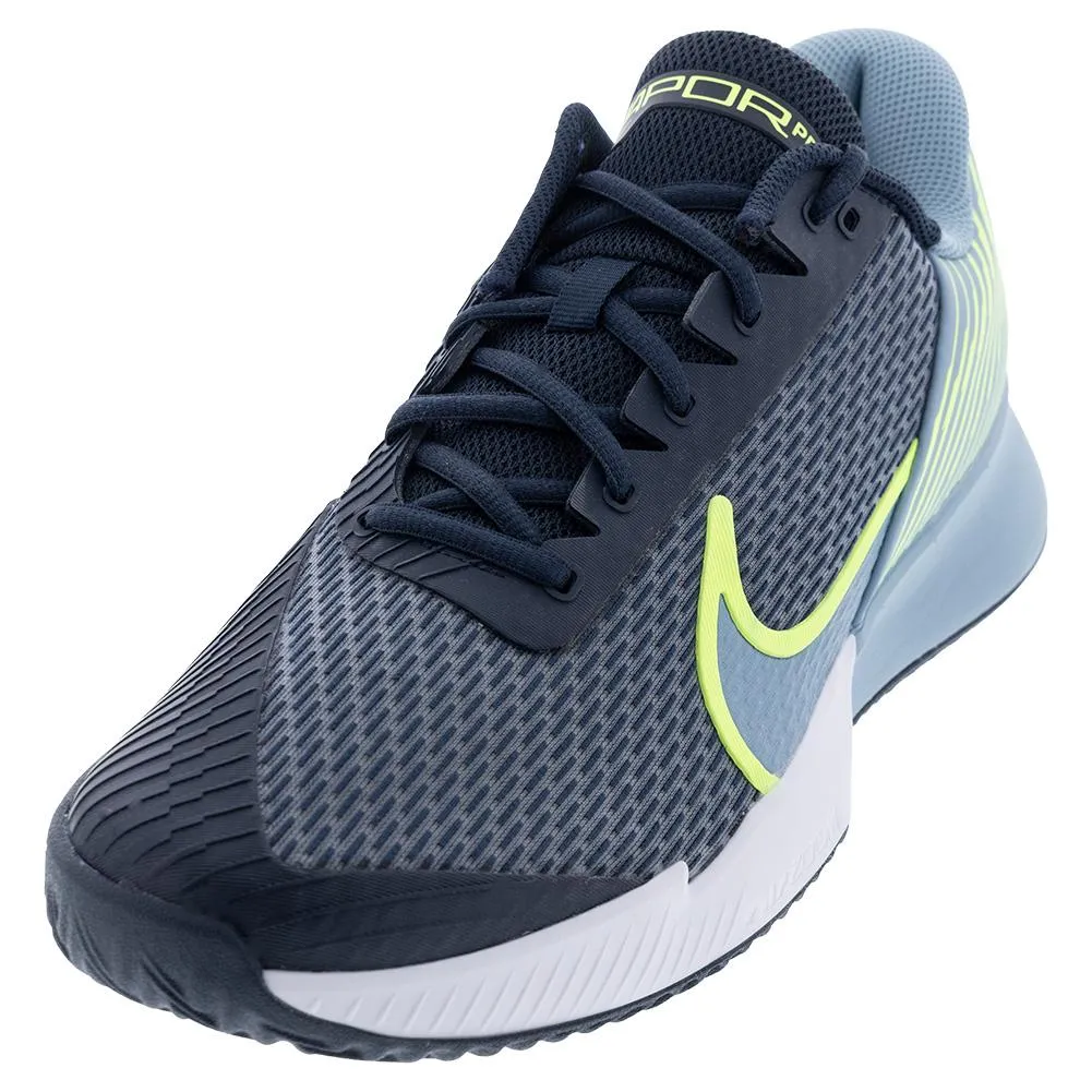 Mens Air Zoom Vapor Pro 2 Clay Tennis Shoes Armory Navy and Volt