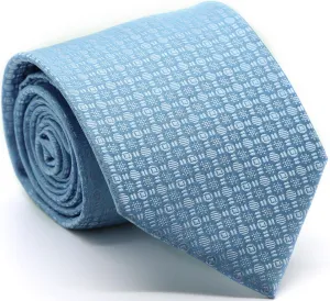 Mens Dads Classic Blue Geometric Pattern Business Casual Necktie & Hanky Set R-11