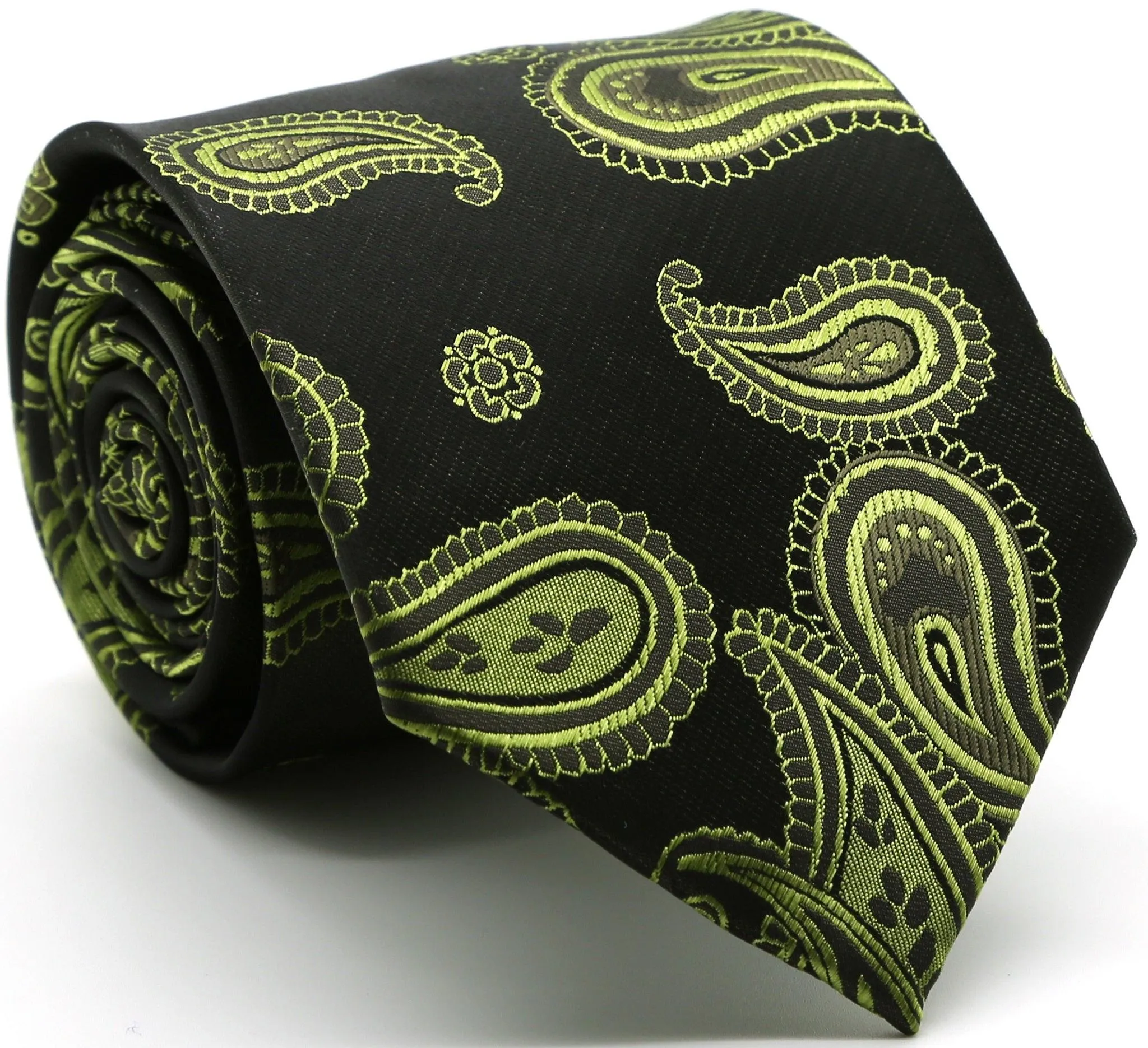 Mens Dads Classic Paisley Pattern Business Casual Necktie & Hanky Set HO