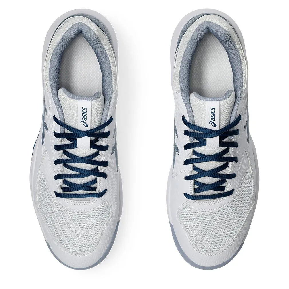 Mens Gel-Dedicate 8 Wide Tennis Shoes White and Mako Blue