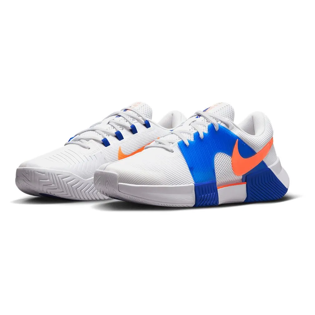 Men`s Zoom GP Challenge 1 Tennis Shoes White and Hyper Crimson