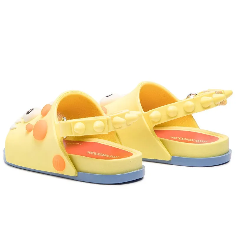 Mini Melissa Kids Boy/Girl Beach Slide Dino Sandals Shoes in Yellow