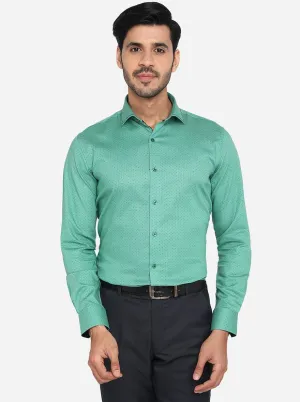 Mint Blue Solid Slim Fit Party Wear Shirt | JB Studio