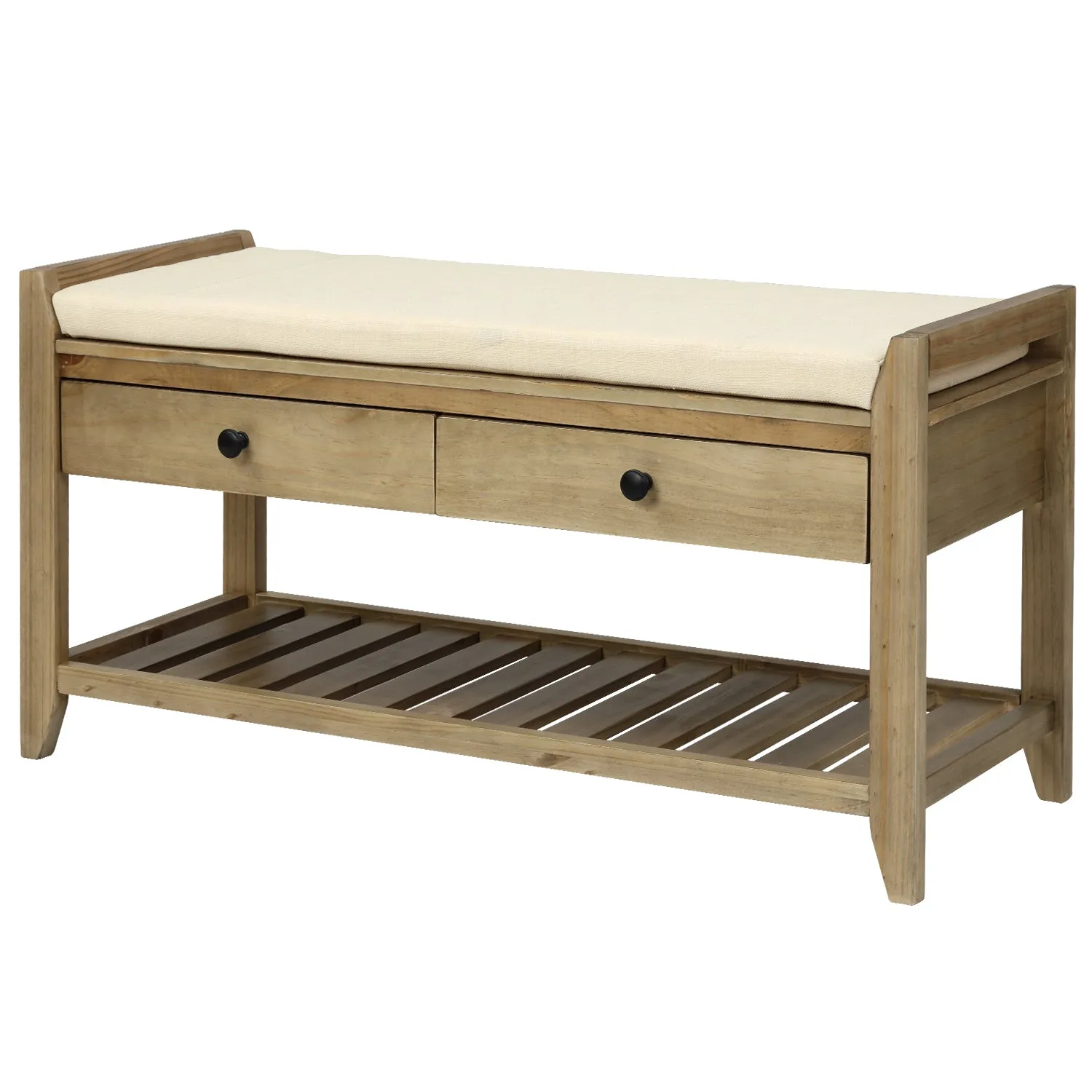 Modular Entryway Storage Bench - Gray Wash